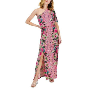 I.N.C. International Concepts Women's One-Shoulder Printed Maxi Dress NWT